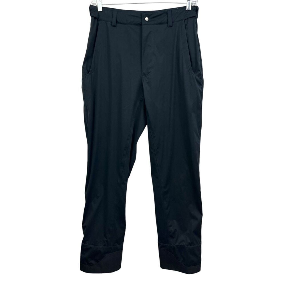 Sun Mountain Mens Rain Wear Pants Stretch Adjustable Zip Hem Pockets Black Sz L*